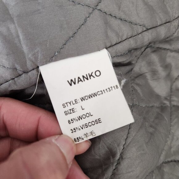 Vintage Wanko Gray Wool Blend Coat Size Large 38 Midi Length‎ Soft Luxe Jacket - Picture 8 of 13